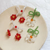 Handmade Jewelry Accessories Material Beaded Crystal Woven Flower Lemon Pendant With Lines Pattern