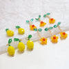 Handmade Jewelry Accessories Material Beaded Crystal Woven Flower Lemon Pendant With Lines Pattern