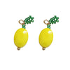 Handmade Jewelry Accessories Material Beaded Crystal Woven Flower Lemon Pendant With Lines Pattern