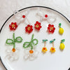 Handmade Jewelry Accessories Material Beaded Crystal Woven Flower Lemon Pendant With Lines Pattern