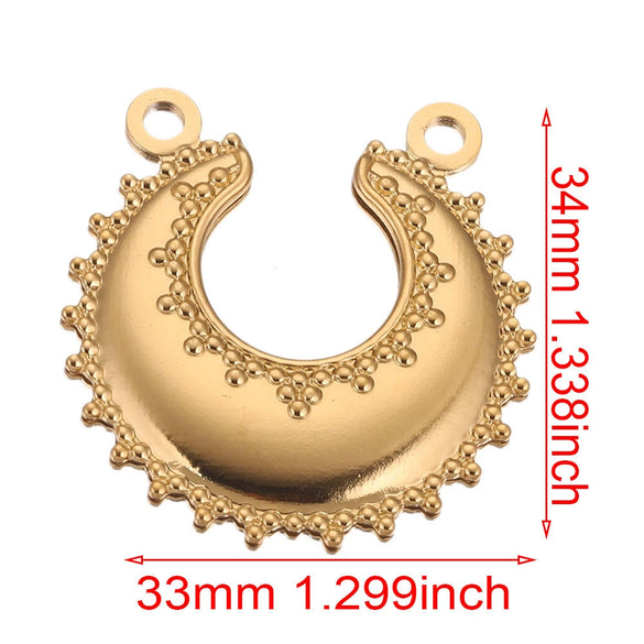 Handmade Jewelry Accessories Stainless Steel Round Pendant With Love Garland Design Electroplated