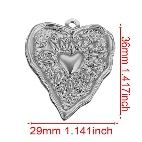 Handmade Jewelry Accessories Stainless Steel Round Pendant With Love Garland Design Electroplated