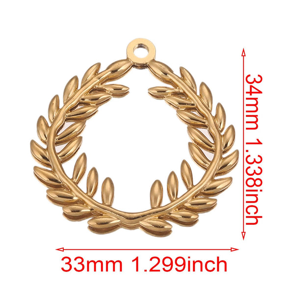 Handmade Jewelry Accessories Stainless Steel Round Pendant With Love Garland Design Electroplated