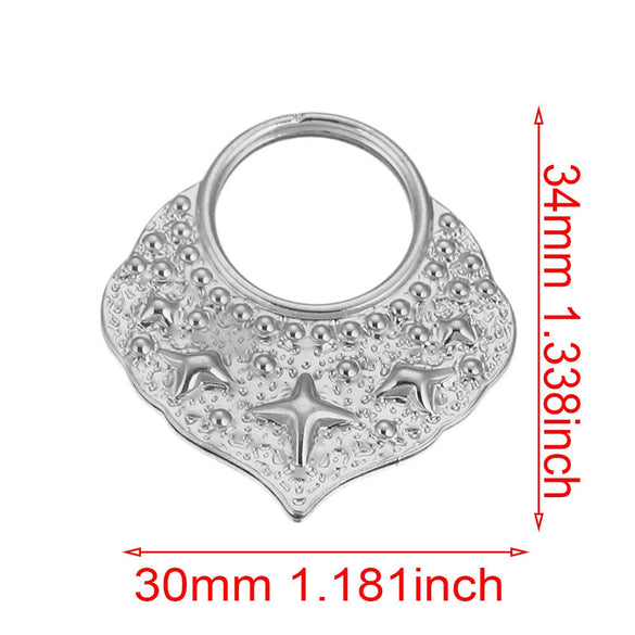 Handmade Jewelry Accessories Stainless Steel Round Pendant With Love Garland Design Electroplated