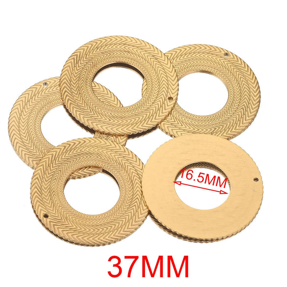 Handmade Jewelry Accessories Stainless Steel Round Pendant With Love Garland Design Electroplated