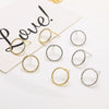Handmade Jewelry Copper Gold Plated Hollow Round Earrings Natural Style Electroplating
