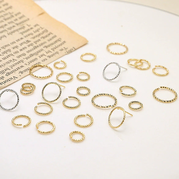 Handmade Jewelry Copper Gold Plated Hollow Round Earrings Natural Style Electroplating