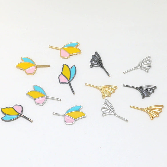 Handmade Jewelry Copper Plated Gold Color Butterfly Wings Bat Elf Wings Baroque Natural Style