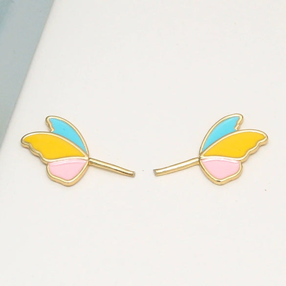 Handmade Jewelry Copper Plated Gold Color Butterfly Wings Bat Elf Wings Baroque Natural Style