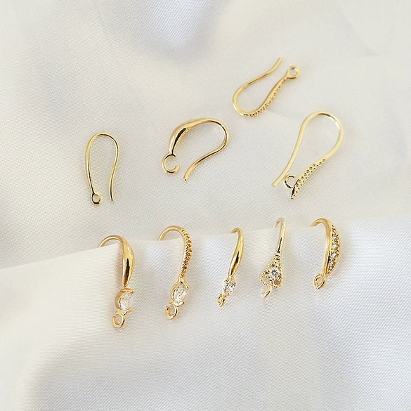 Handmade Jewelry Earrings Accessories Material Copper Electroplated With Gold Color Retention And Inlaid Zircon Minimalist Style