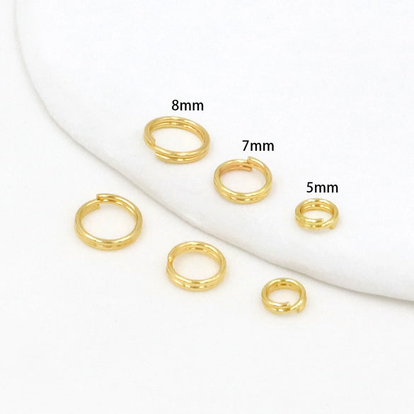 Handmade Jewelry Necklace With Double Layer Open Ring Copper Material Real Gold Electroplating Versatile Style