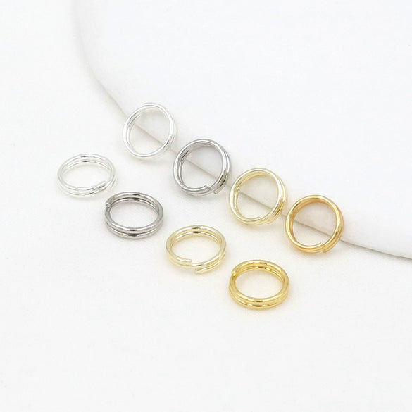 Handmade Jewelry Necklace With Double Layer Open Ring Copper Material Real Gold Electroplating Versatile Style