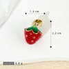 Handmade Lacquered Strawberry Fruit Shape Copper Jewelry Accessories Electroplated