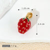 Handmade Lacquered Strawberry Fruit Shape Copper Jewelry Accessories Electroplated