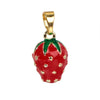 Handmade Lacquered Strawberry Fruit Shape Copper Jewelry Accessories Electroplated