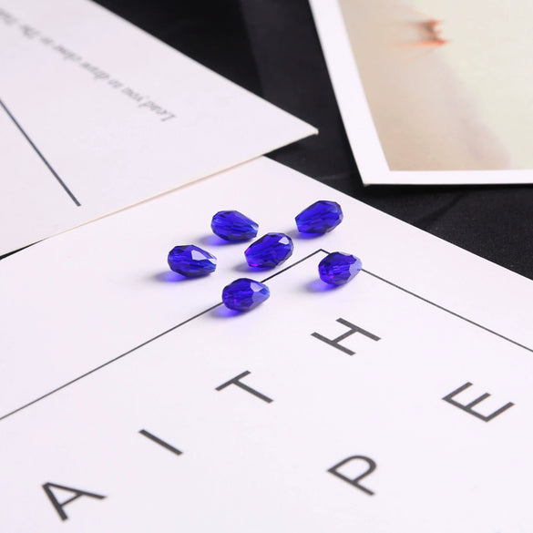 Handmade Loose Beads Of Artificial Crystal For Bracelet Earrings Pendant Drop Shaped Cut Surface