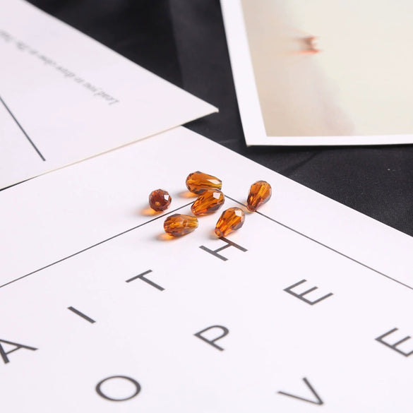 Handmade Loose Beads Of Artificial Crystal For Bracelet Earrings Pendant Drop Shaped Cut Surface