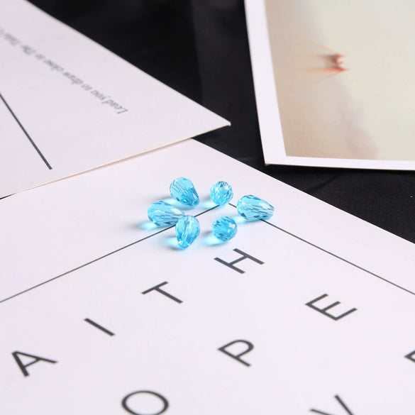 Handmade Loose Beads Of Artificial Crystal For Bracelet Earrings Pendant Drop Shaped Cut Surface