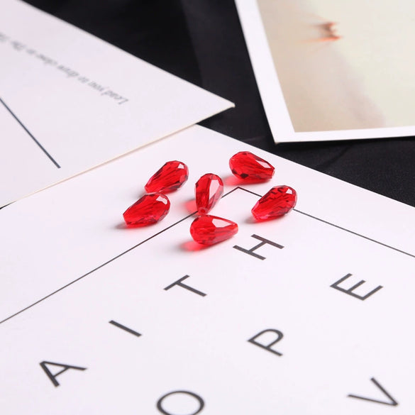 Handmade Loose Beads Of Artificial Crystal For Bracelet Earrings Pendant Drop Shaped Cut Surface