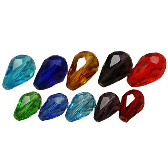 Handmade Loose Beads Of Artificial Crystal For Bracelet Earrings Pendant Drop Shaped Cut Surface