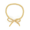 Handmade Metal Beaded Imitation Pearl Bow Women's Geometric Style Handwoven Bracelet