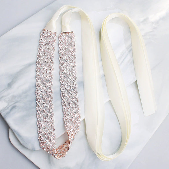 Handmade Metal Bridal Waist Belt With Floral Design And Automatic Buckle For Wedding Dress Accessories