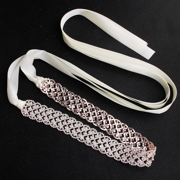 Handmade Metal Bridal Waist Belt With Floral Design And Automatic Buckle For Wedding Dress Accessories