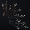 Handmade Metal Leaf And Petal Rhinestone Hairpin With Pearl Detail Gold Antique Finish Ushaped Bridal Hair Accessory