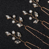 Handmade Metal Leaf And Petal Rhinestone Hairpin With Pearl Detail Gold Antique Finish Ushaped Bridal Hair Accessory