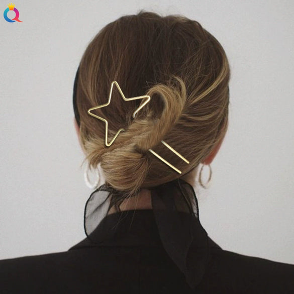 Handmade Metal Ushaped Hairpin With Heart Design Elegant Hair Stick And Decorative Headdress For Women