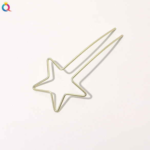 Handmade Metal Ushaped Hairpin With Heart Design Elegant Hair Stick And Decorative Headdress For Women