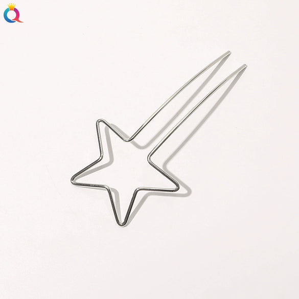Handmade Metal Ushaped Hairpin With Heart Design Elegant Hair Stick And Decorative Headdress For Women