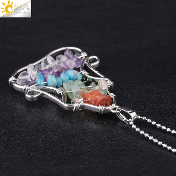 Handmade Minimalist Alloy Ball Chain Necklace With Natural Irregular Crystal Gravel Pendant Fashion Jewelry For Women