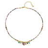 Handmade Mixed Color Tassel Natural Stone Nonfading Clavicle Chain Necklace For Women Stainless Steel Geometric Artificial Crystal
