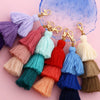 Handmade Multilayer Cotton Tassel Keychain With Butterfly Dragonfly Insect Pattern For Bag Pendant