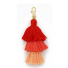 Handmade Multilayer Cotton Tassel Keychain With Butterfly Dragonfly Insect Pattern For Bag Pendant
