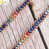Handmade Multilayer Wrapped Leather Bracelet With Natural Crystal And Purple Druzy Quartz Irregular Beads For Unisex