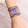 Handmade Multilayer Wrapped Leather Bracelet With Natural Crystal And Purple Druzy Quartz Irregular Beads For Unisex