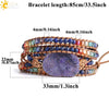 Handmade Multilayer Wrapped Leather Bracelet With Natural Crystal And Purple Druzy Quartz Irregular Beads For Unisex