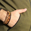Handmade Multilayered Elastic Thread Bracelets With Wooden Beads Coconut Shell Agate For Unisex Retro Style