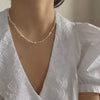Handmade Natural Baroque Freshwater Pearl Clavicle Necklace With 14K Gold Filled And Copper Accessories Retro Style