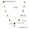 Handmade Natural Crushed Crystal Grass Green Necklace And Bracelet With Stainless Steel Chain And Electroplating