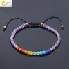Handmade Natural Crystal Woven Bracelet Diamond Cut Ring Accent Simple Bohemian Style Unisex Bracelet