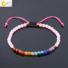 Handmade Natural Crystal Woven Bracelet Diamond Cut Ring Accent Simple Bohemian Style Unisex Bracelet
