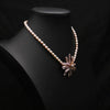 Handmade Natural Freshwater Pearl Baroque Flower Clavicle Necklace Jewelry 18K Gold Accessories