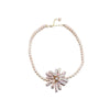 Handmade Natural Freshwater Pearl Baroque Flower Clavicle Necklace Jewelry 18K Gold Accessories