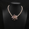Handmade Natural Freshwater Pearl Baroque Flower Clavicle Necklace Jewelry 18K Gold Accessories