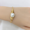 Handmade Natural Freshwater Pearl Bracelet Silkwound Copper Alloy Nearly Round Shape Women's Style