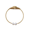 Handmade Natural Freshwater Pearl Bracelet Silkwound Copper Alloy Nearly Round Shape Women's Style