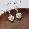 Handmade Natural Freshwater Pearl Flower Ball Jewelry Set